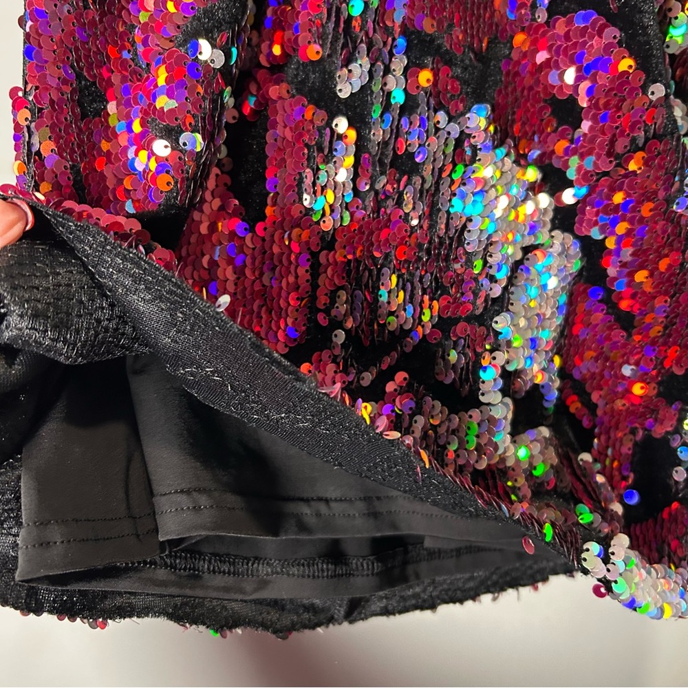 A Wish Come True Girl’s Dance Recital 2 Pc Costume Pink Black Sequins with Bonus - Picture 12 of 16